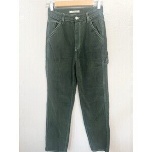 Pacsun Low Rise Carpenter Pants Size 26 4  Green Straight Leg 90's Y2K Tall 33”